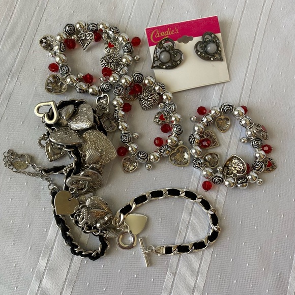 Heart-shaped Silver-tone Jewelry Lot - Picture 6 of 12